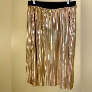 Xhilaration Midi Gold Pleated Skirt